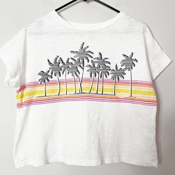 Rip Curl Palm Trees Crop Top Size Medium - Picture 1 of 9